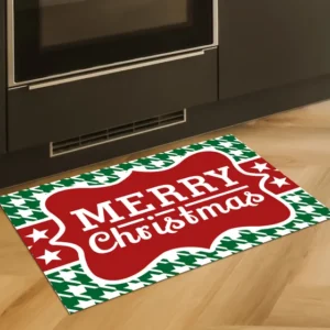 Tapete Capacho Cozinha 60x40 Antiderrapante Comprimento 40 Cm Desenho Do Tecido Natal Estampado Largura 60 Cm
