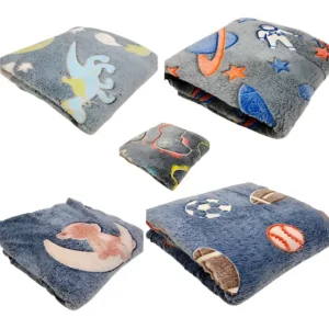 Kit C/3 Mantas Casal Brilha No Escuro Cobertor Infantil Macia Meninos Sortidos Casa Laura Enxovais