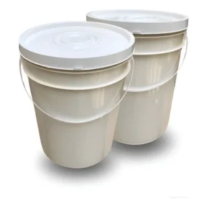 Balde 20l Para Argamassa Cimento - 2 Pçs Branco