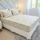 Jogo De Lençol Cama Queen Size 3 Peças Box Estampado Com Elástico Malha 100% Algodão Cozzilar Toque Macio Hotel Pousada Modelo 10 - Imagem 11