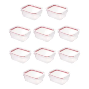 Kit 10 Potes Herméticos Marmita Trava Mais 550ml Fitnes Transparente