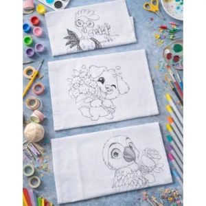 Pano De Prato Riscado P Bordado Ou Pintura Em Tecido 12 Pçs Branco Riscado