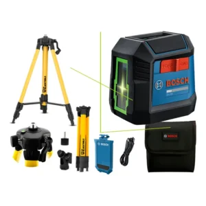 Kit Bosch Nível A Laser Verde Esquadro + Tripé Nível Laser
