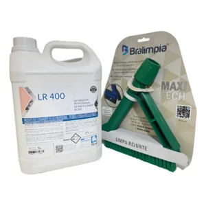 Kit Lr 400 Detergente Limpa Rejunte + Escova Profi Bralimpia Verde