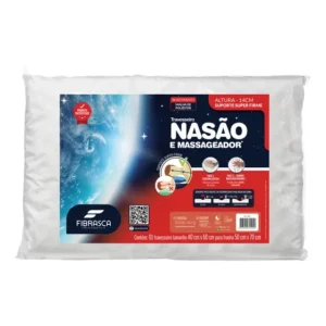 Travesseiro Nasa Alto Nasão E Massageador Fibrasca 50x70 Cor Branco