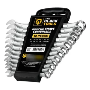 Jogo De Chave Combinada 12 Peças 6 A 22 Mm Aço Boca Estrela Cromada