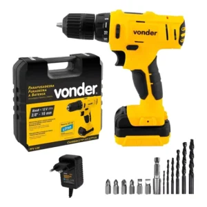 Parafusadeira Furadeira A Bateria 12v Bivolt Pfv 120 Vonder Amarelo 127/220v 50 Hz/60 Hz