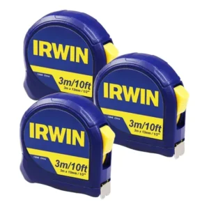 Kit C/03 Trena Irwin® 3m Standard Fita De Aço Botão De Trava