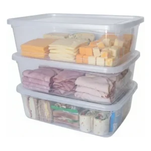 Kit 3 Potes 3l Retangular Transparente Medidas Presídio