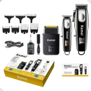 Kit Maquina De Cortar Cabelo Acabamento Barba Profissional