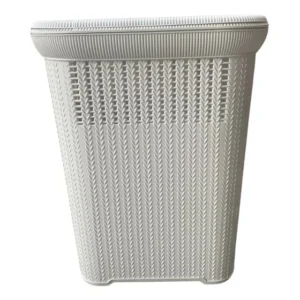 Cesto Telado Rattan 50 Litros Com Tampa Premium Clean