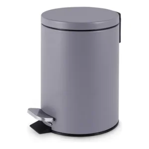 Lixeira Com Pedal 3l Em Aço Inox Redonda Cinza Powermaid