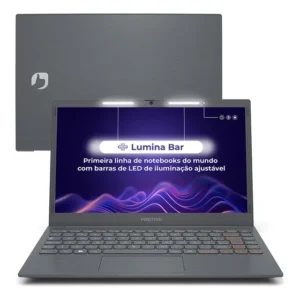 Notebook Positivo Vision C14 Lumina Bar Celeron 8gb 256gb Emmc Tela 14 Polegadas Hd Antirreflexo Linux Tecla Link - Cinza