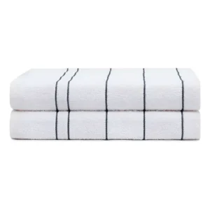 Kit 10 Panos De Prato Copa Xadrez Felpudo Atoalhado Algodão Cor Branco