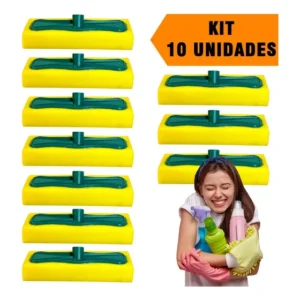 Kit 10 Esfregão Rodo Espuma Ultra Macia Esponja Passa Cera