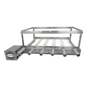 Churrasqueira Brasa Grill Tradicional Gira 6 Espetos Cor Motor Lado Esquerdo