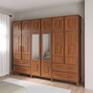 Guarda-roupa Casal Com Espelho 12 Portas 4 Gavetas Rio Marrom
