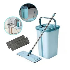 Rodo Flat Mop E Balde Lava E Seca Profissional Com 2 Refil