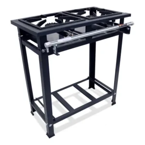 Fogão Caulim 2 Bocas Alta Pressão Grelha 30x30 Com Brinde Preto