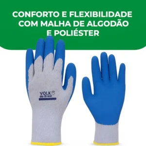 Luva Tricotada Construção Civil Marcenaria Coleta Lixo Obra Cor Cinza-claro Tamanho M
