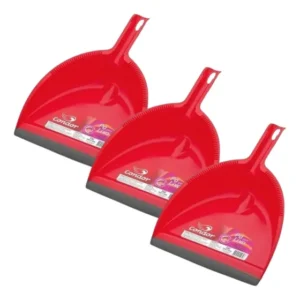 Kit 3x Pá De Lixo Condor 1507 C/ Borracha Cor Vermelho