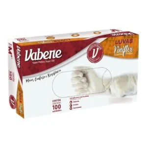 Luva Viniflex Descartável Proced Com 100 Unid. Não É Vinil Cor Branco Tamanho P