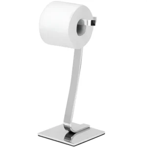 Porta Papel Higiênico De Chão Single Cromado E Maciço