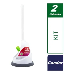 Kit 2 Un Escova Sanitária Vasos Prático Recipiente Condor