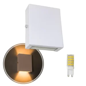 Arandela Slim 2 Focos Parede + Led G9 5w St1597 Estrutura Branco Branco Quente