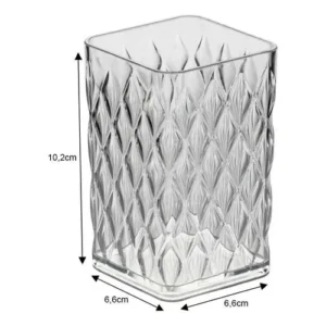 Porta Escova Dente Creme Dental Copo Luxo Lavabo Banheiro Cor Cristal