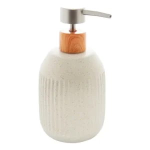 Porta Sabonete Liquido Cerâmica Granilite Lines Branco 430ml
