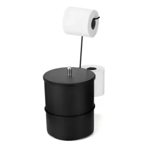 Arthi Suporte De Papel Higiênico De 5l Lixeira Preto Preto