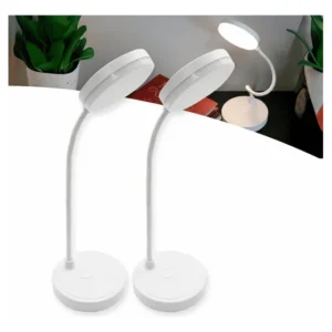 Kit 2 Luminária Mesa Touch Flexível Leitura Compacta Lm1101 Branco 110/220v - Bivolt