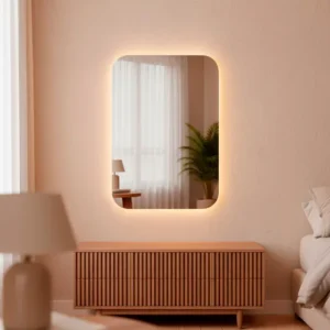 Espelho De Led Retangular 55x75 Parede Sala Quarto Banheiro