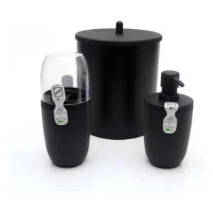 Kit Lixeira + Porta Escovas + Porta Sabonete Liquido 9063 - Arthi