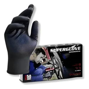 Kit 25 Pares - Luva Nitrílica Automotiva - Superglove Preto