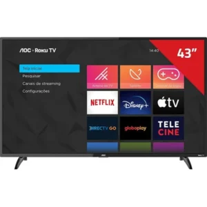 Smart Tv Led 43 Fhd Wifi Usb Hdmi Bivolt Aoc 43s5135/78g Preto