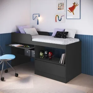 Cama Alta Multifuncional Solteiro Com Estação De Trabalho