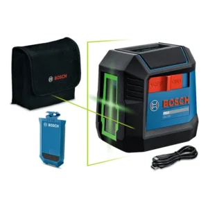 Nível A Laser Linear Cruzado Verde Bosch Gll2xg Li 20m 2 Linhas Profissional Recarregavel A Bateria + Bolsa De Proteção