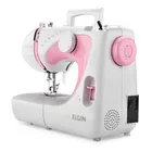 Máquina De Costura Elgin 14 Pontos Futura Jx-2040 Costura 8 Camadas de Jeans C/ Pedal Acessórios Estrutura de Ferro e Aço Portátil Branco/Rosa - Imagem 2