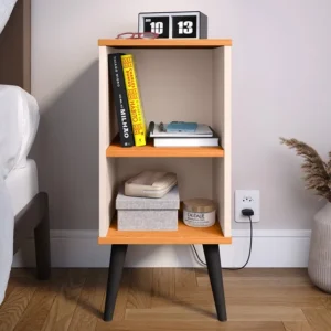 Lojas rpm mesa de cabeceira criado quarto bide cama com pés retrô 57x30x30cm off white cinamomo