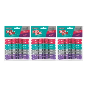 Kit 3 Conjunto De Prendedores De Roupa C/ Argola 16 Unidades