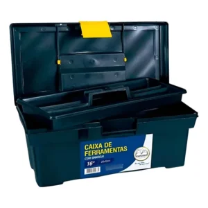 Caixa De Ferramentas Com Bandeja 16 Polegadas 41x21cm Preta Preto
