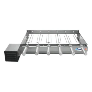 Churrasqueira Giratória Inox 6 Espetos Pratic Metal Motor Esquerdo Bivolt