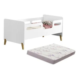 Cama Infantil Cecilia Com Grade Proteção E Colchão Ortobom