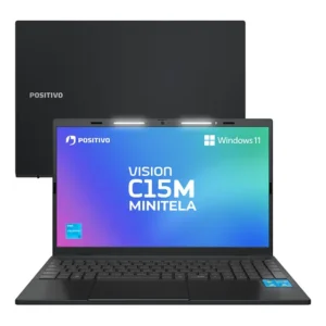 Notebook Positivo Vision C15M Minitela Celeron, 8GB 128GB eMMC, Tela 15.6" HD Antirreflexo, Windows 11, Tecla Link, Cinza