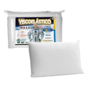 Kit 2 Travesseiros De Viscoelástico Nasa Com 15cm De Altura Branco