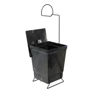 Porta Papel Higiênico Chão Mármore Preto Stolf Black 1445BL-AR Aço