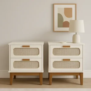 Kit 2 Mesa De Cabeceira Apoio Para Cama Quarto De Casal 45cm