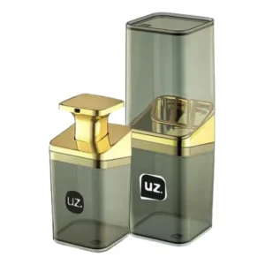 Kit 2 Peças Porta Sabonete Porta Escova Slim Dourado Uz